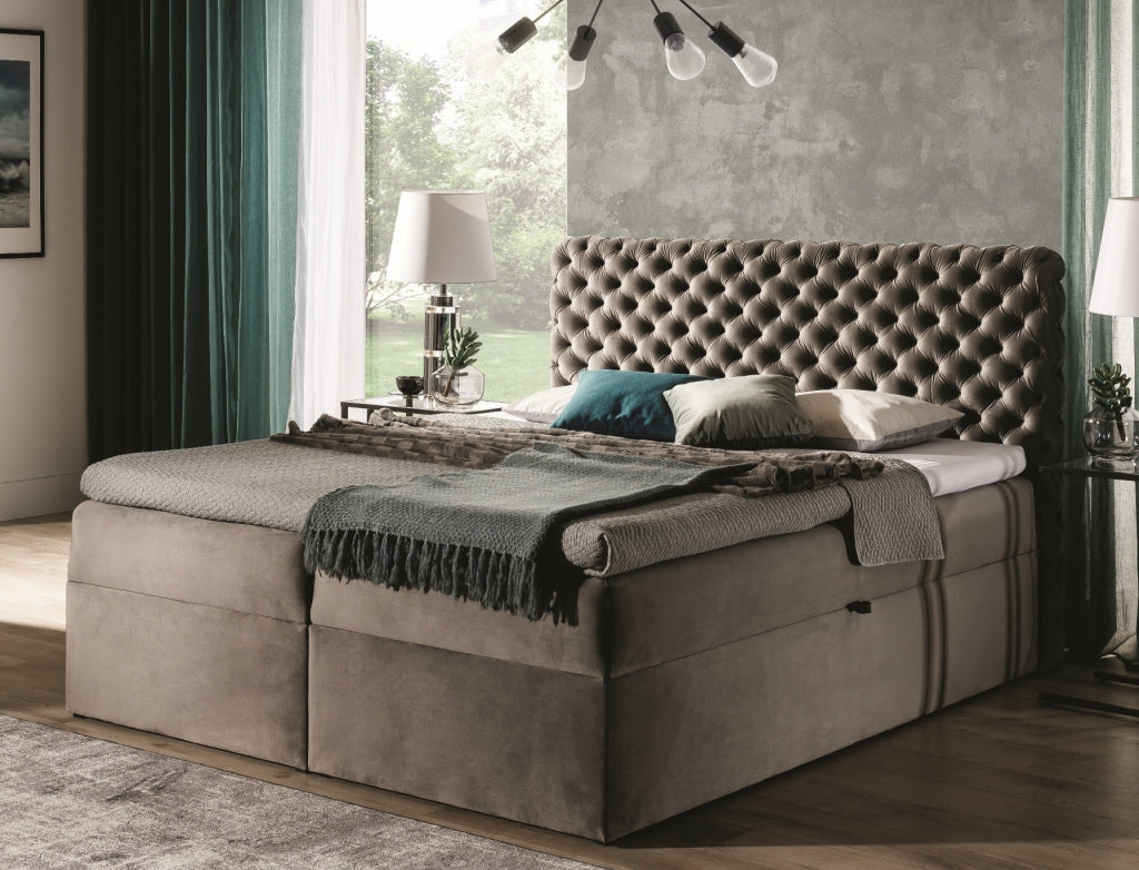 Chesterfield - Lit Coffre avec Matelas