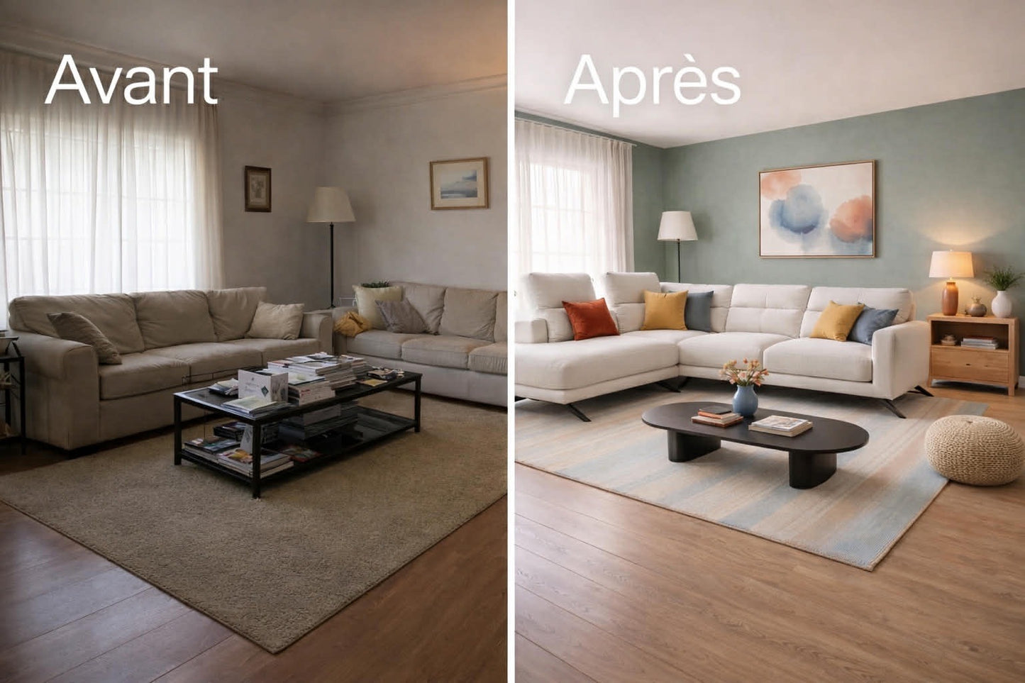 Design 3D Salon — Avant / Après