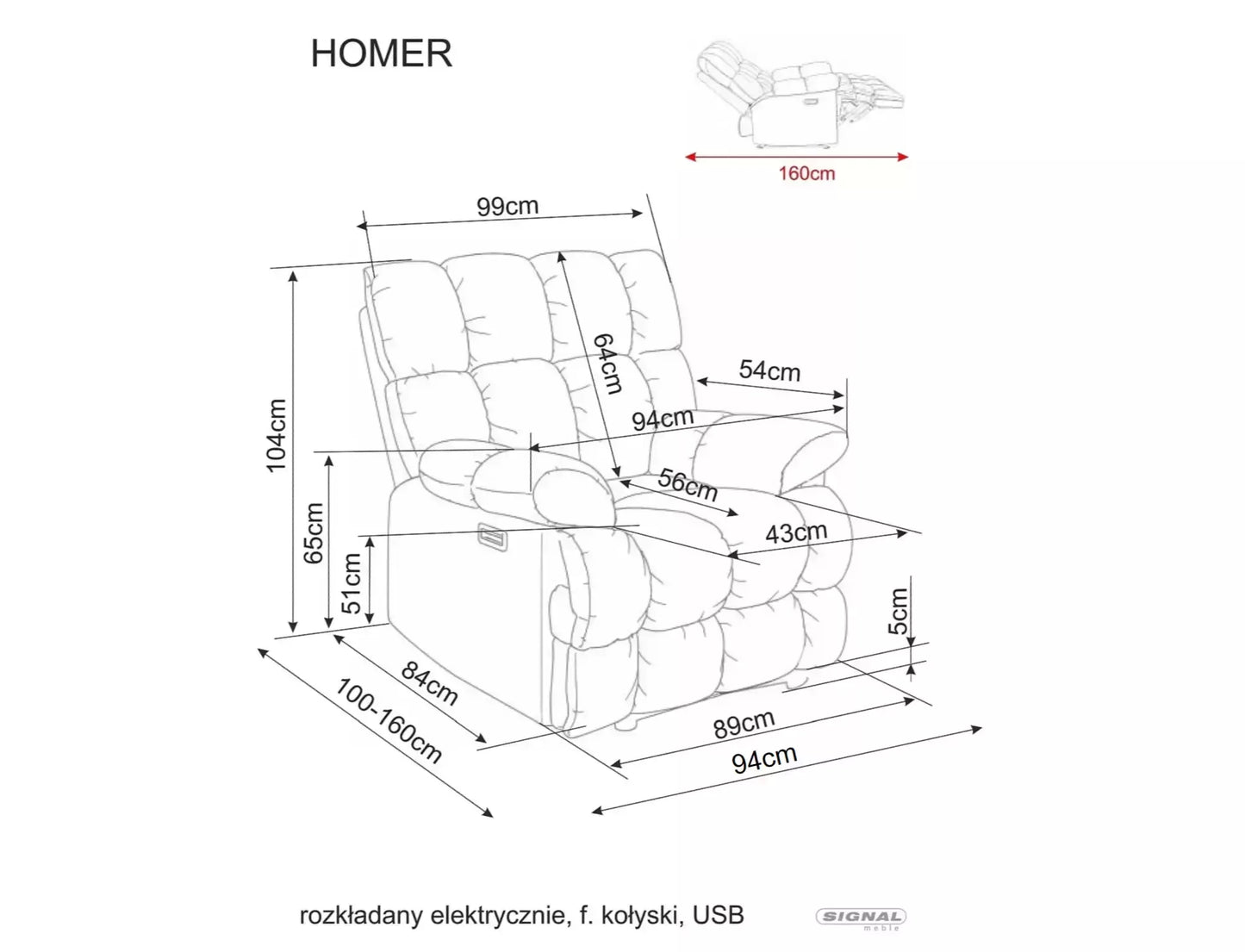 Homer Raven Sofa Bed